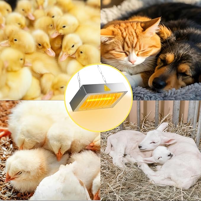 400W Chicken Coop Heater Bulb, Replacement Bulb Accessories for Chicken Heat Lamp, Brooder Heater Tubes for Chicks, Poultry, Pets, 2 Pack