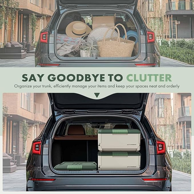 A-Premium Multifunctional Foldable Trunk Organizer and Storage Box Portable Car Storage Box with Waterproof Bag Heavy-Duty Container 45L 47-Quart for Camping, Picnic, Home, Garage box, etc