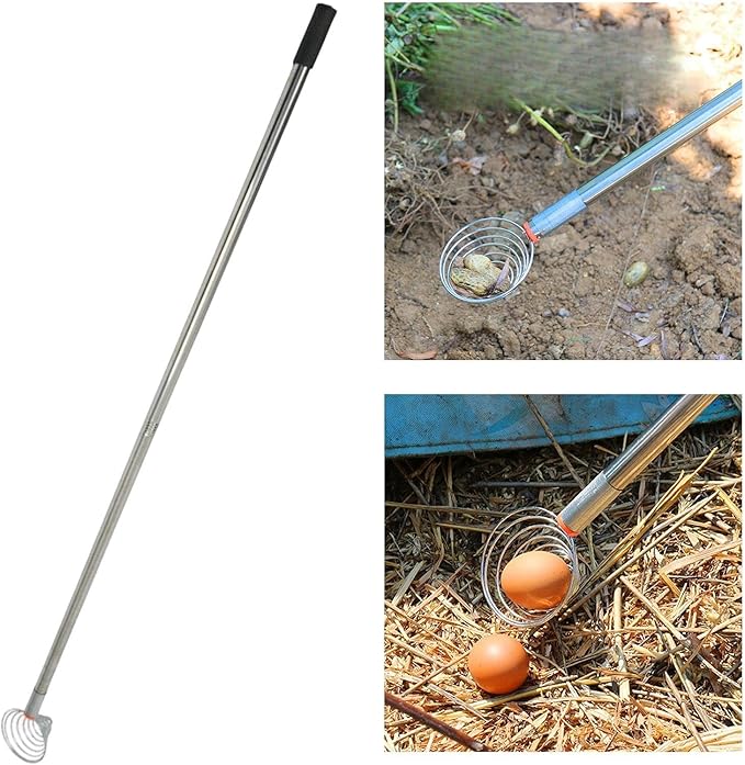 Peanut Picker Potato Picking Tool Multifunctional Stainless Steel Lightweight Elastic Mesh Flexible Egg Grabber Nut Gatherer