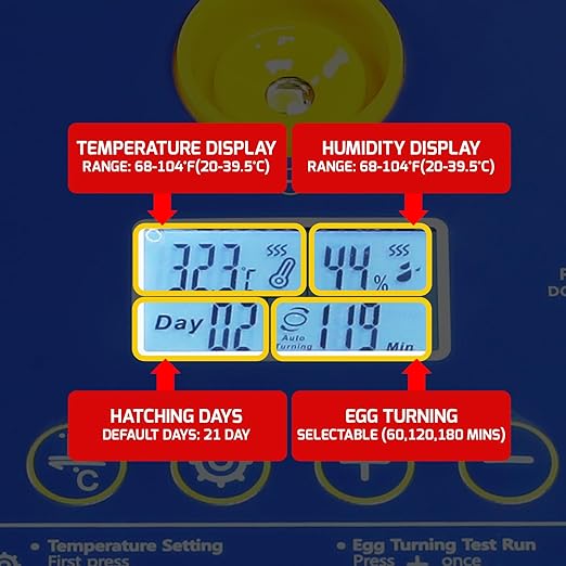 18 Egg Incubator with Automatic Egg Turning, Egg Candler, Automatic Water Bottle Refill, Eggs Incubators for Hatching Eggs Chickens Duck Quail Bird, Temp and Humidity Display