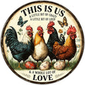 Vintage Chicken Metal Sign This Is Us A Little Bit Of Crazy A Little Bit Loud Round Chicken Coop Sign Home Kitchen Coffee Wall Decor Art Poster 8 Inch