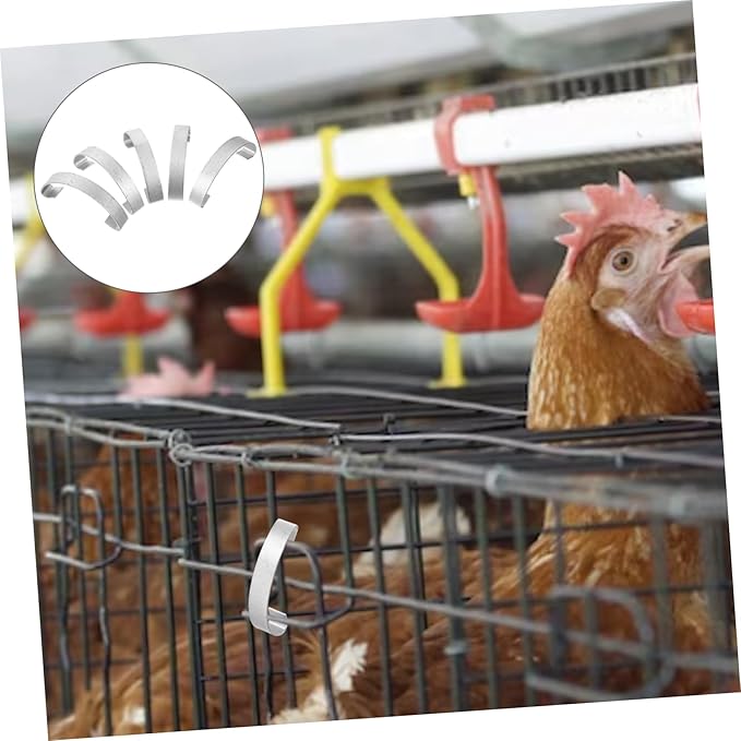 20pcs Chickens Coop Accessory Kit Steel Hooks for Gate Kit Cage Door Locks Spring Latches for Decorative Bird Cages