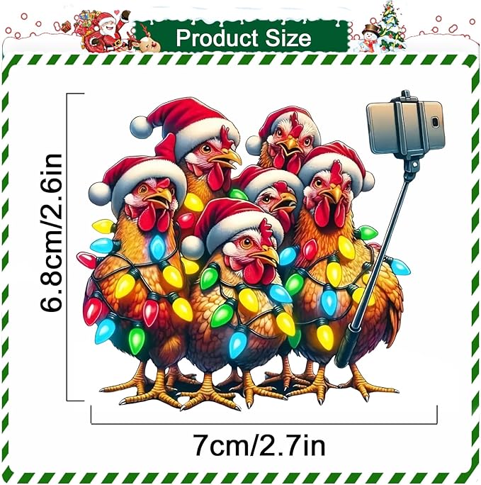 Funny Christmas Ornament 2025, Chicken Christmas Ornaments Acrylic Farm Christma Tree Decorations, Rustic Farmhouse Chicken Ornament Hanging Pendant, Men Friend Dad Xmas Ornaments Home Decor Gifts