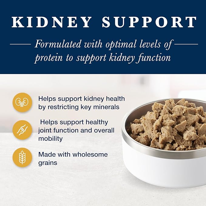 Blue Buffalo Natural Veterinary Diet K+M Kidney + Mobility Support Wet Cat Food, Chicken 5.5-oz cans (Pack of 24)