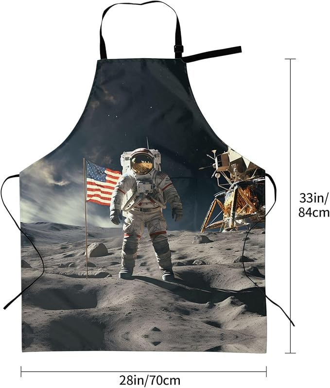 Kitchen Aprons for Men Women Waterproof Apron with 2 Pockets Skis on mountain Apron Adjustable Bib Aprons