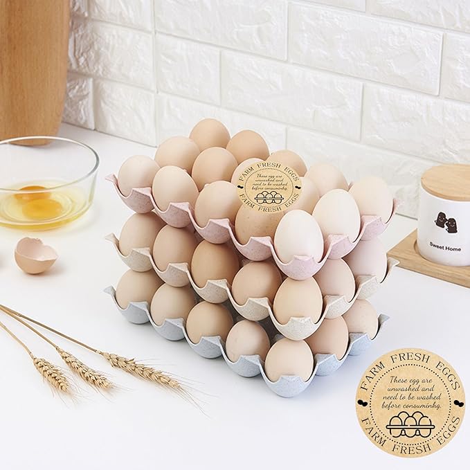 500 Pcs Farm Fresh Eggs Labels Unwashed Fresh Eggs Packaging Stickers Poultry Farmers Quail Egg Producers Stickers for Farmers Market Homestead Fresh Chicken & Quail Egg (Cowhide Paper Unwashed Eggs)