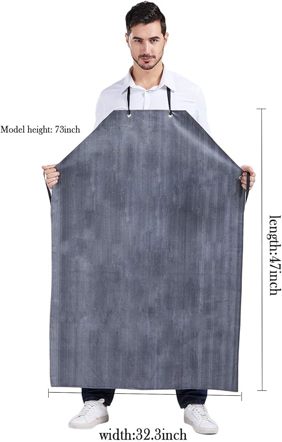 Nanxson Thick Rubber Waterproof Apron，Chemical Resistant，Heavy Duty Apron Adjustable for Dishwashing, Gardening, Butchering