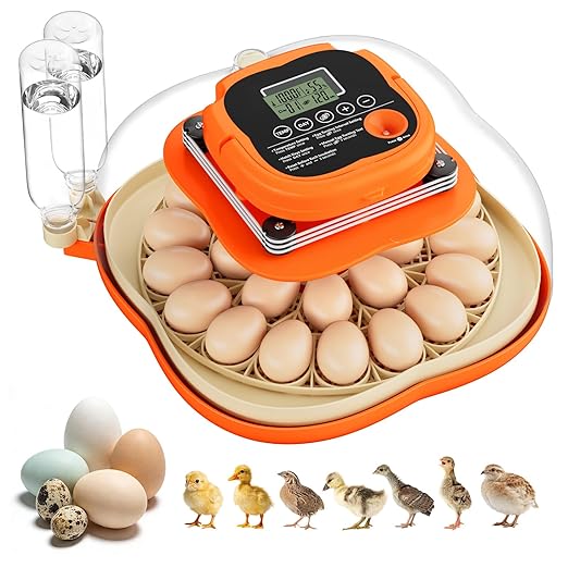 25 Egg Incubators for Hatching Eggs, Egg Incubator with Automatic Egg Turning and Humidity Control, Incubators for Hatching Eggs Chicken Quail Parrot Pigeon