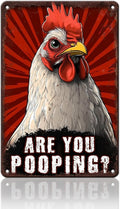 Funny Chicken Signs Chicken Humor Are You Pooping Aluminium Sign Metal Chicken Signs Decor Home Ktichen Farm Are Wall 12x16 Inch Vintage Chicken Signs For Coop Metal Tin Signs Poster