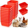 20Pcs 18 oz Bird Cage Cups, Red Plastic Poultry Feeder Waterer Cups, Hanging Wire Cage Bowls for Chicken Pigeon Bunny Gamefowl Farm Poultry
