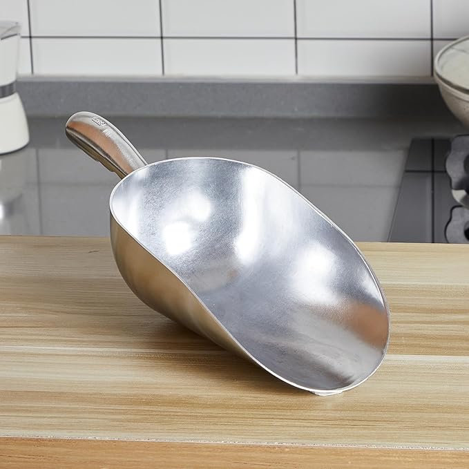 58-ounce Metal Ice Scoop Large Crawfish Scoop Aluminum Utility Scooper Round Bottom Crawfish Boil Party Supplies Accessories for Pet Food Rock Salt Seafood Cat Litter Kitchen Bar Ice Machine