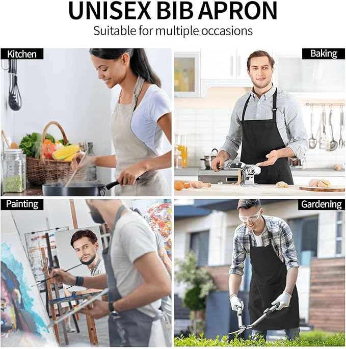 Farm Sunflowers Waterproof Apron For Adults With Two Large Pockets,Adjustable Neck And Waist Ties,Full-Length Bib Design-Polyester Fabric