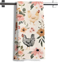 Chicken Kitchen Towels, Chicken Dish Towels, Chicken Gifts for Women, Chicken Mom Lady Gifts, Chicken Gifts for Chicken Lovers, Chicken Floral Hand Towels for Bathroom, 16x24 Inch