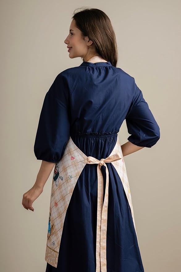 Maison d' Hermine 100% Cotton Apron for women with Pocket Kitchen Chef Apron for Men Cooking Easter Decorations