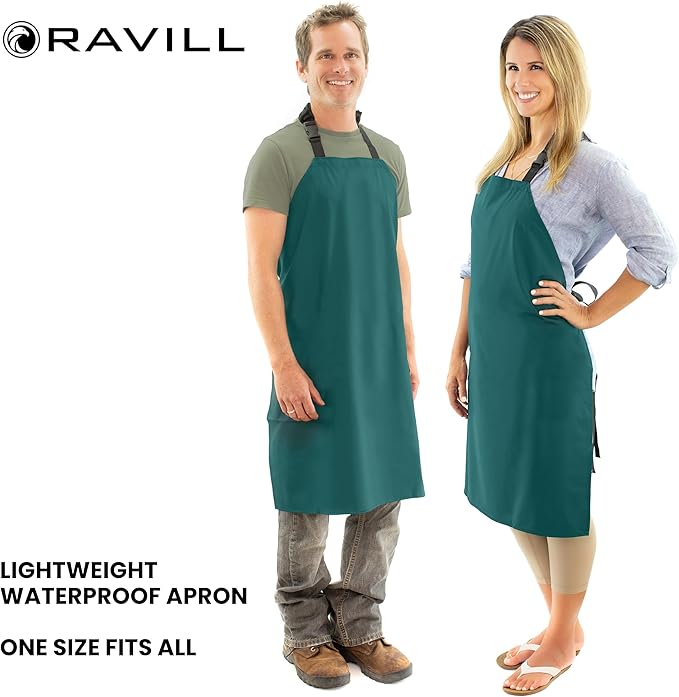Waterproof Apron For Men and Women - 35" Multi Purpose Work Aprons for Dishwashing, Dog Grooming, Cleaning