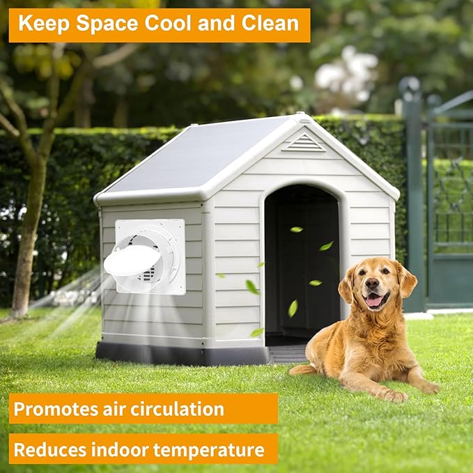 Solar Powered Fan with Battery Run Day/Night, 22W 9.8" Solar Fan for Chicken Coop with 12000mAh Battery, Waterproof Solar greenhouse fan for Shed, Chicken Coop, Greenhouse