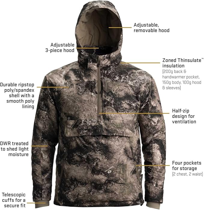 BLOCKER OUTDOORS Shield Series Predator Ops 1/2 Zip Camo Hunting Jacket