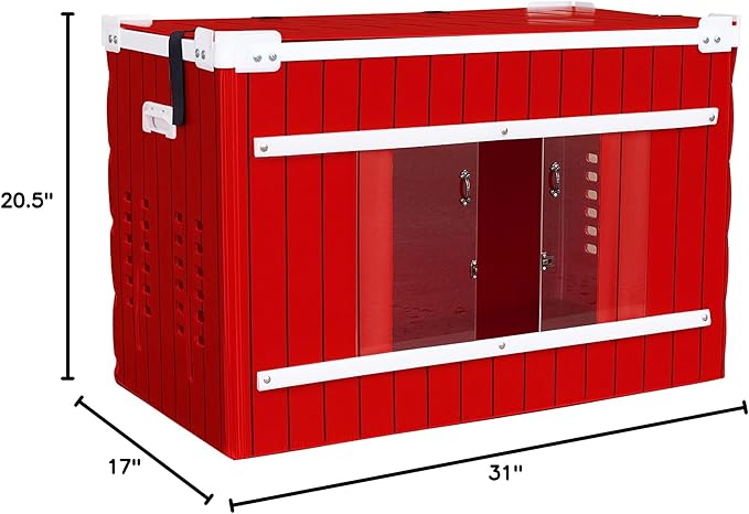 RentACoop Little Red Barn Chick Brooder | Durable, Lightweight, Easy-Clean, Multipurpose | with Absorbent Hatchling Liners, Jute Liners, LED Light, Security Latch