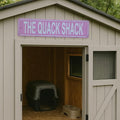 Quack Shack Retro Metal Tin Sign - Duck Waterfowl Chicken Coop Decor, Rustic Street Sign, Door Name Plate Plaque for Farmhouse Pub, Bar, Home Wall Art 16x4 Inch (pink)