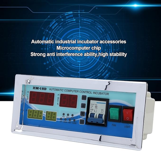 110V Egg Incubator Controller, XM-18D Digital Automatic Temperature Humidity Control Thermostat with Sensor Probe for Homebrew Incubator Greenhouse