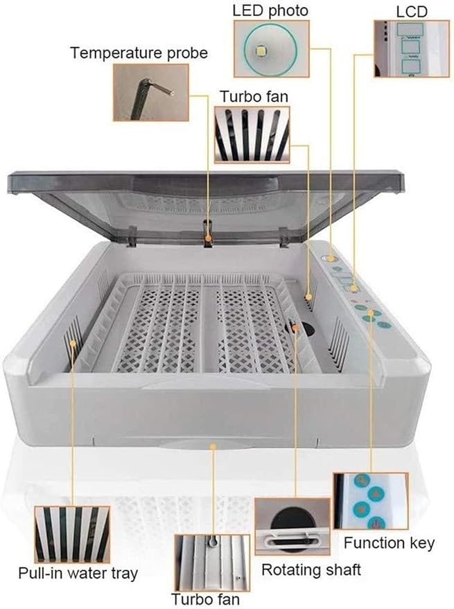 Egg Incubator, Egg Incubator Automatic Turning 36 Digital Poultry Hatcher with Temperature Control for Chicken Quails Duck Goose Birds Pigeons Brooder