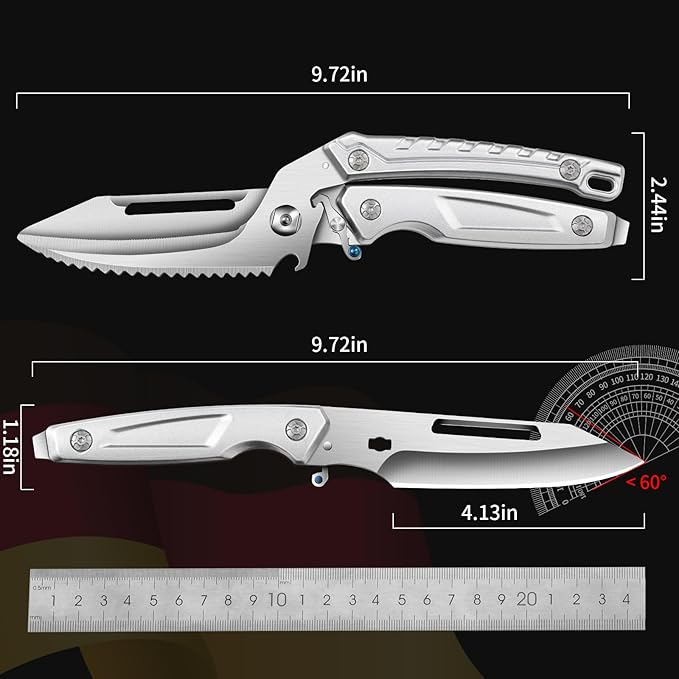 Poultry Shears, Kitchen Scissors for Food, All Purpose Heavy Duty for Chicken Wing/Thigh/Bone, Meat, Quail, Fish, Turkey, Vegetables, Stainless Steel Cooking Aid Scissors, Dishwasher Safe, Separable