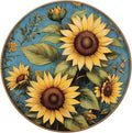 Tin Sign Sunflowers Round Metal Signs Metal Tin Sign for Home Farm House Rustic Garden Yard Vintage Outdoor Outside Porch Wreath Wall Funny Decor 12 Inch