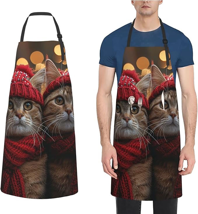 Kitchen Aprons for Men Women Waterproof Apron with 2 Pockets Cool Steampunk Gears Apron Adjustable Bib Aprons