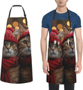 Kitchen Aprons for Men Women Waterproof Apron with 2 Pockets Cool Steampunk Gears Apron Adjustable Bib Aprons