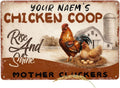 Custom Your Name Chicken Coop Tin Sign Rise And Shine Funny Farm Metal Plaque Vintage Rustic Wall Decor for Backyard Barn Farmhouse