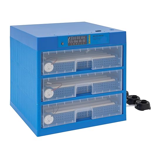 Eggs Automatic Incubator, 110V 80W Fully Automatic Egg Hatching Incubator 192 Eggs Incubator Poultry Hatcher w/Automatic Turning & Temperature for Hatching Duck & Goose Eggs (192 Eggs Dual-Power)