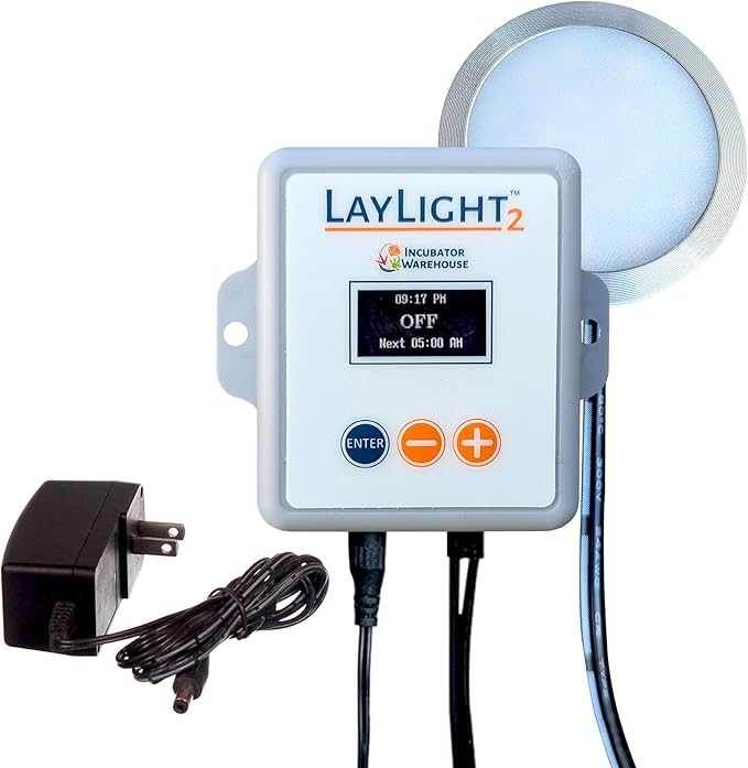 Incubator Warehouse AutoCoop LayLight2 with Smart Timer - Automatic Chicken Coop LED Daylight Extender - Chicken Coop Light with Programmable Settings for Boosting Chicken Egg Production
