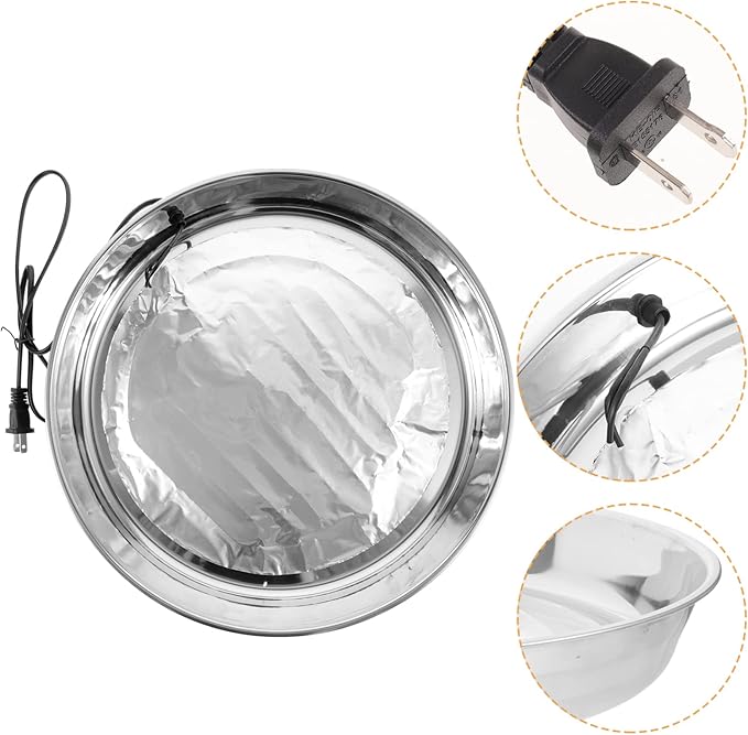 Heated Poultry Water Heater Base Safe Automatic Thawing for Chicken Drinkers Use Compatible Any Water Bowl Bucket Prevents Freezing Cold Temperatures