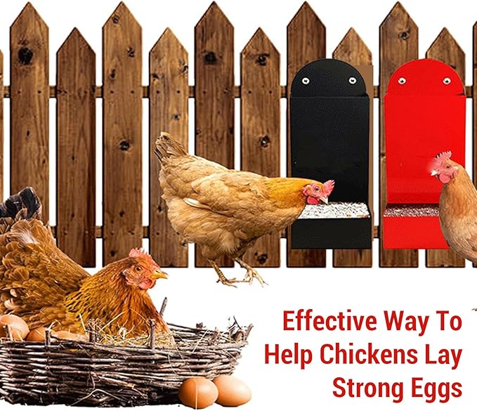 Chicken Feeder, Hanging No Waste Chicken Feeders with Semi Enclosed Design, Two Installation Methods, Efficient Feeding, Carbon Steel Poultry Supplies, for Various Layouts