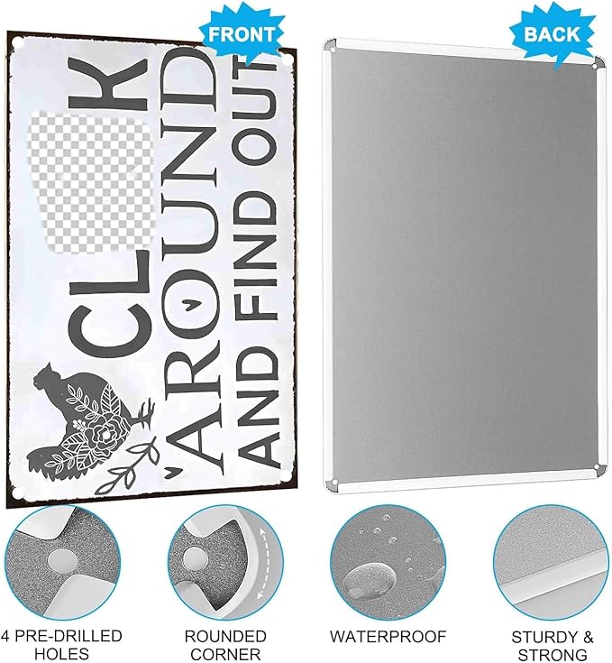 "Funny Chicken Warning Sign - Tin Sign for Farmhouse, Kitchen, Garden, Bar or Pub Decor - 8x12 Inch"