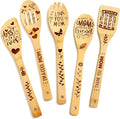 Wooden Birthday Gifts for Mom - Cooking Spoon,Mom Gifts from Daughters I Love You Mom,Engraved Bamboo Kitchen Cooking Utensils Set Gifts, Gift for Mom from Daughter, Son, Mothers Day for Mom