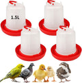 4 Pack 1.5L Gravity-Fed Chick Waterer – Hanging Poultry Drinker Kit | No-Spill Water Dispenser for Chickens, Ducks, Quail, Pigeons, Brooder and Coop Use
