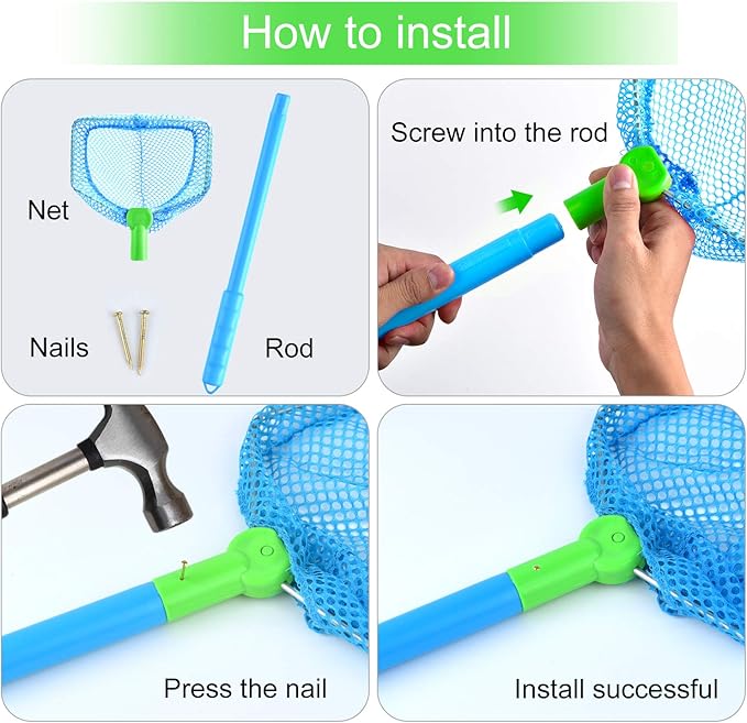 Coopay 4/8 Pieces Butterflies Fishing Net Catching Bug Floating Bait Beach Nets for Outdoor Playing