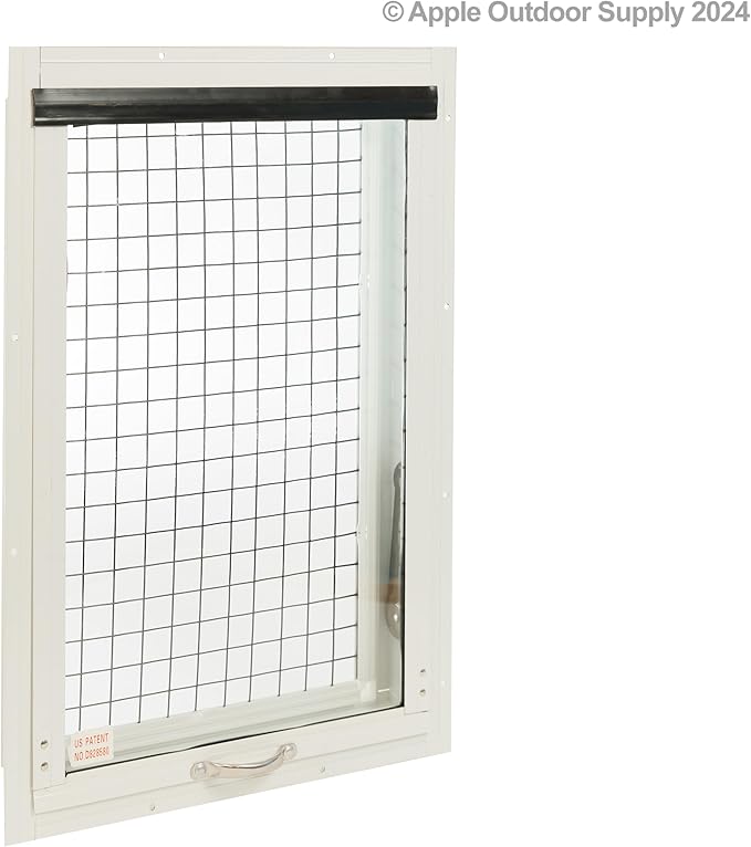 Chicken Coop Window 24" W x 27" H, Flush Mount Tilt Out Brown for Chicken Coops, Sheds, and Playhouses 1 PK (WCC2427BR-BX1)