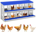 Metal Nesting Boxes for Chickens-10 Compartment Chicken Nesting Box for Laying Eggs, Wall Mountable Roll Away Laying Boxes for Hens and Chicken Coop
