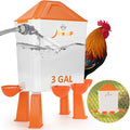 3 Gal Automatic Chicken Waterer with Float Valve, Automatic Chicken Watering System with 60-Inch Hose (One End 3/4''), Large Waterer for Chicken Duck Quail Turkey