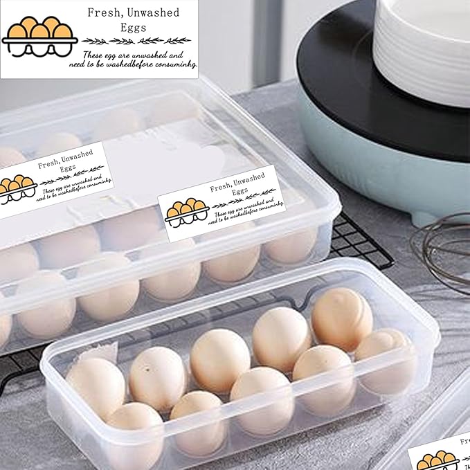 500 Pcs Farm Fresh Eggs Labels Unwashed Fresh Eggs Packaging Stickers Poultry Farmers Quail Egg Producers Stickers for Farmers Market Homestead Fresh Chicken & Quail Egg