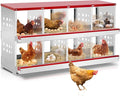 Outvita Chicken Nesting Box, 8 Compartment Metal Nesting Box, 8 Room Wall Mountable Nesting Boxes for Hen, Red