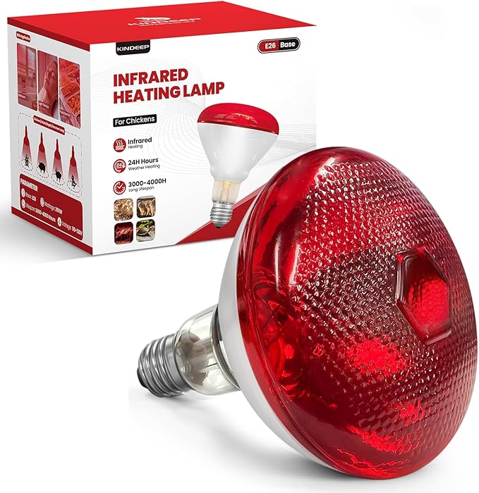 Infrared Heat Lamp for Chickens: 250W Red Heat Lamp Bulb - Heat Light Bulbs for Brooder Coop Chicks Pets Reptile Food Service Bathroom Light Therapy - Chicken Infrared Incandescent Light Bulbs -1 Pack