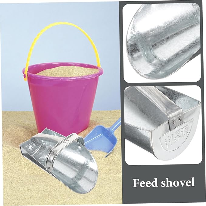 Kisangel Stainless Steel Feed Scoop Large Feeding Shovel for Farm Poultry Food Livestock