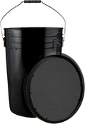 Champion Sports 6 Gallon Bucket with Padded Soft Seat Lid - Durable Construction - Balls Not Included - Ideal for Baseball, Softball, T-Ball, Practice Balls, and Lacrosse – Black