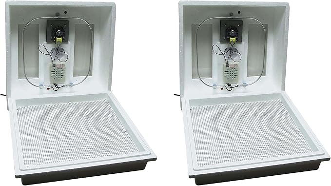 Farm Innovators 120 Volt 40 Watt Circulated Air Incubator for Up to 4 Eggs with Easy to Read Digital Display and Large Picture Window, White (2 Pack)