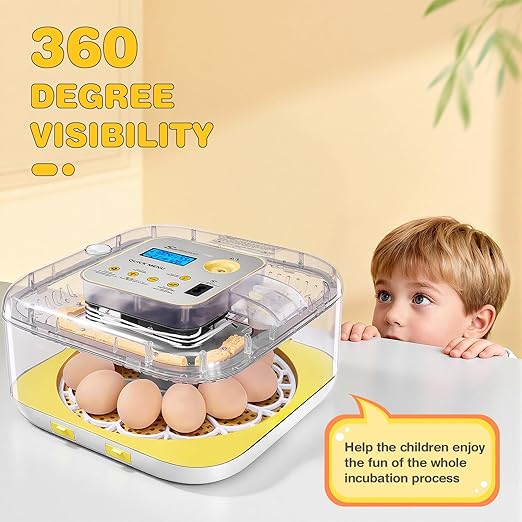 Sailnovo 12 Egg Incubators for Hatching Egg with Auto Egg Turning and Auto Humidification,Incubator for Chicken Eggs,Temperature Control, Egg Candler,Ideal for Farm,School and Lab