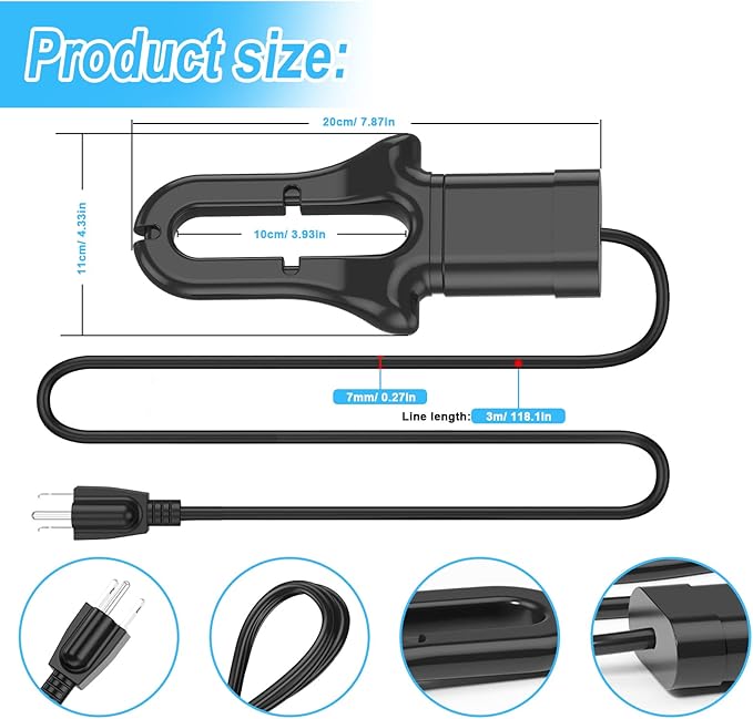 500W De-icer Submergible Bird Bath Heater Aluminum Cast for Livestock Poultry Horses, Cows, Birds, Wildlife Drinking Indoor Outdoors in Winter with 9.8 Foot Cord Birdbath Water Heater