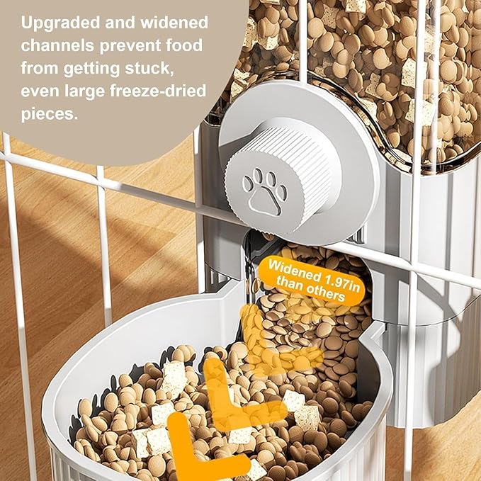 Hanging Automatic Food Feeder and Water Dispenser Bunny Gravity Feeding Station Waterer Set Self-Dispensing Feeder for Rabbit,Ferret,Guinea Pigs Chinchillas Hedgehog